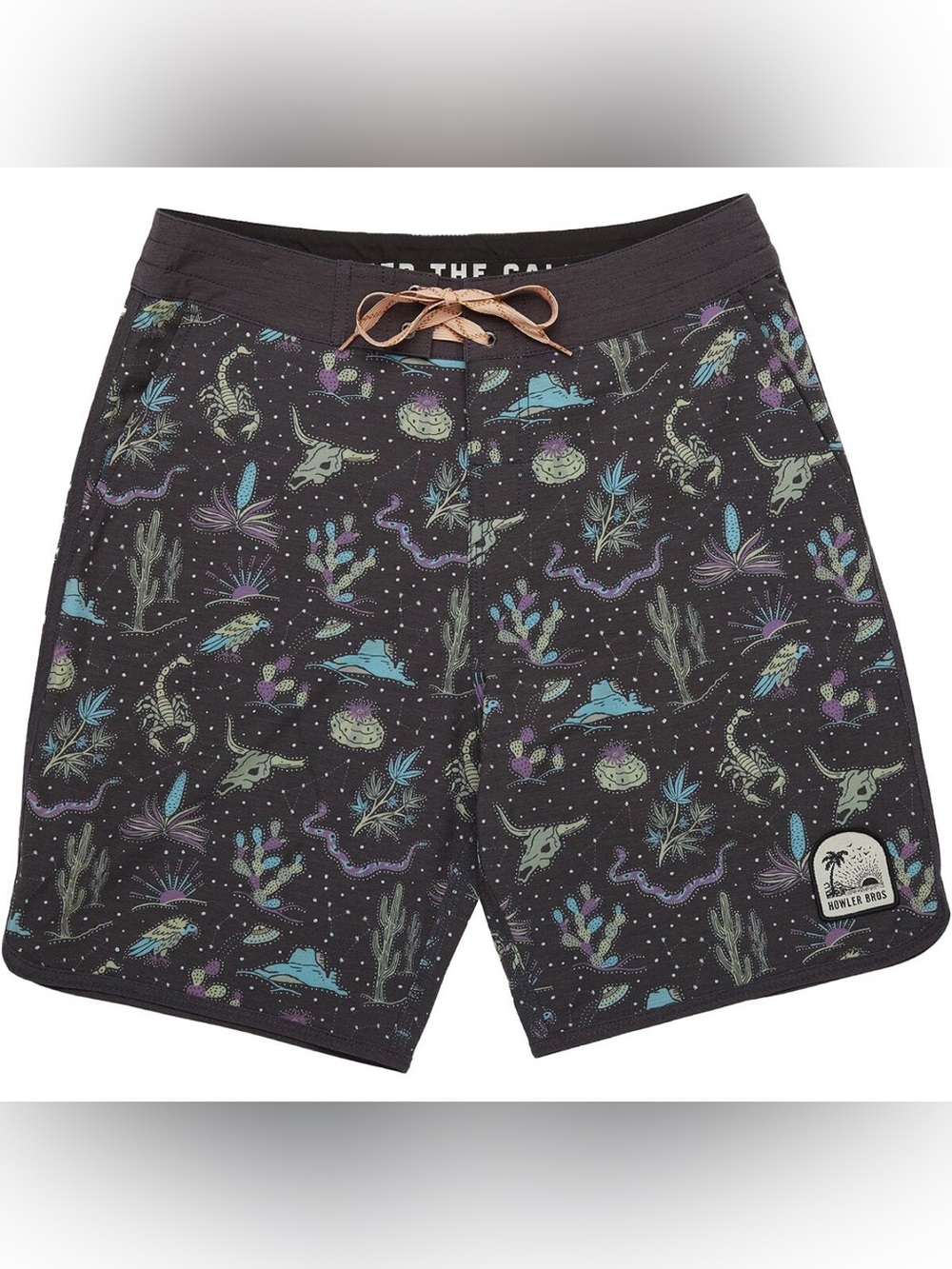 Howler Brothers Gray Board Shorts with desert print